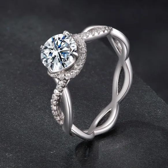 Moissanite Wedding Ring Eternal Elegance Silver - Shop at LoveMi