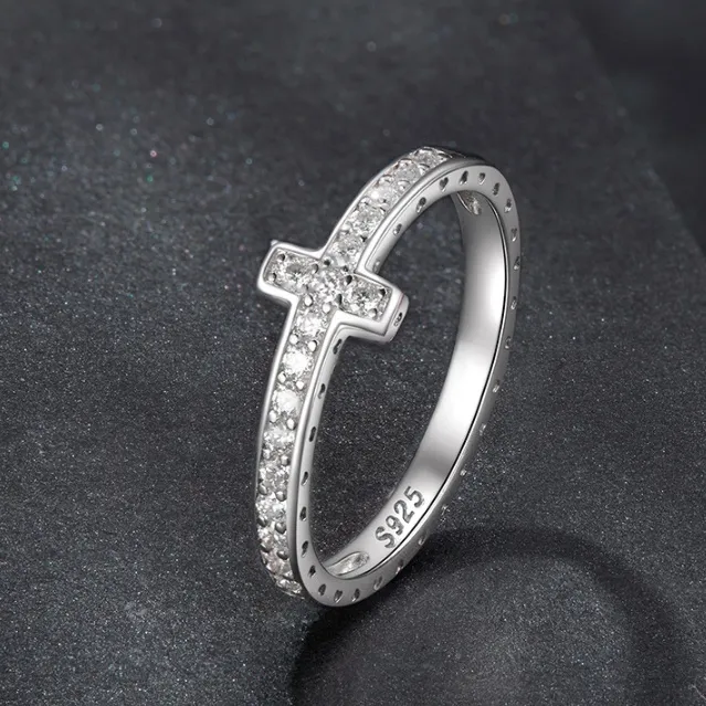 New Cross Moissanite Ring Women's Fashion - Us7