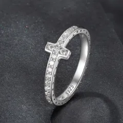 New Cross Moissanite Ring Women's Fashion - Us8 - View 1