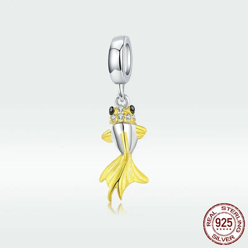 Gold Lucky Koi Pendant S925 Sterling Silver