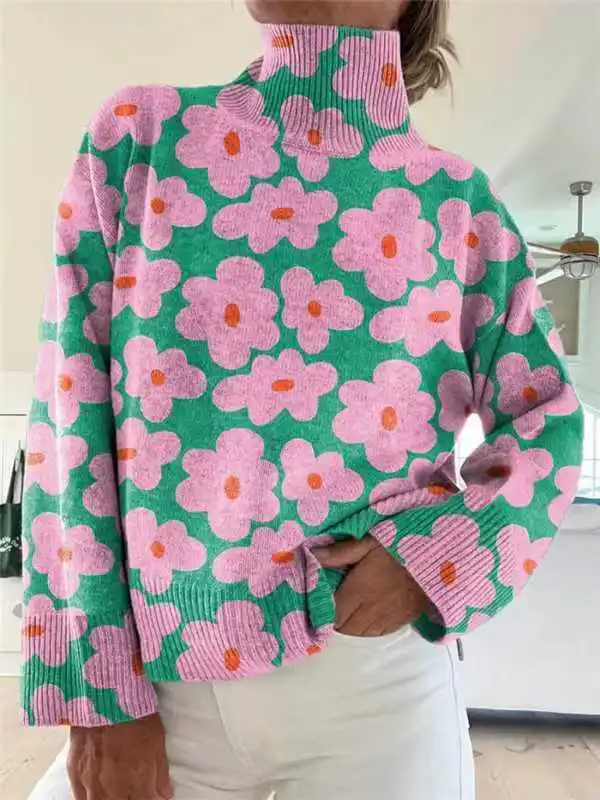 Christmas Abstract Print Casual Cape Jacket - 13Style-L