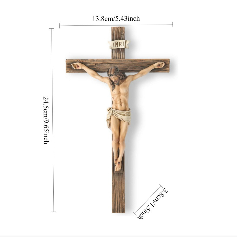 Classical Resin Cross Statue Front View