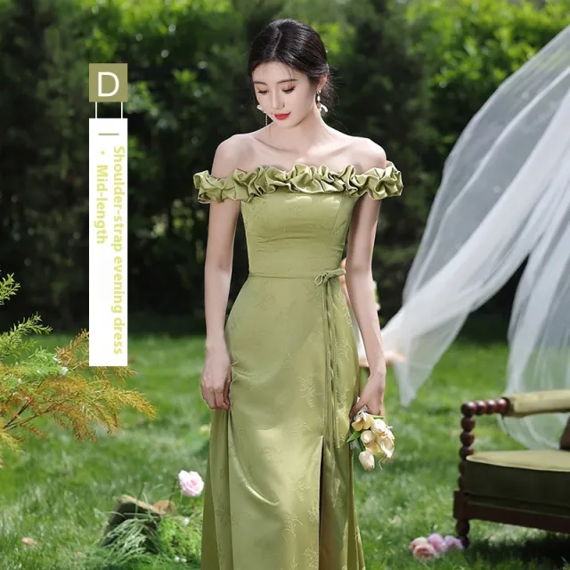Green National Style Element Bridesmaid Dress Green D Version Medium - Shop at LoveMi