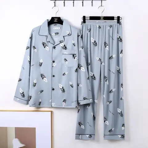 Pajamas Men's Spring and Autumn Long-sleeved Homewear Suit