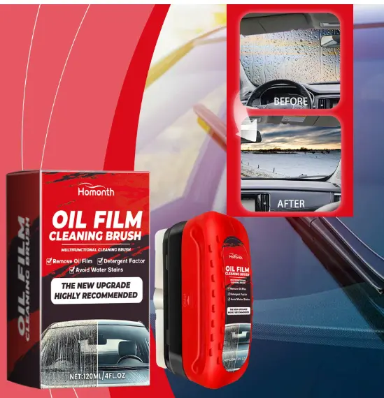 Car Windshield Oil Film Remover and Glass Cleaning Set — Glass cleaner, 120ML, 1PC