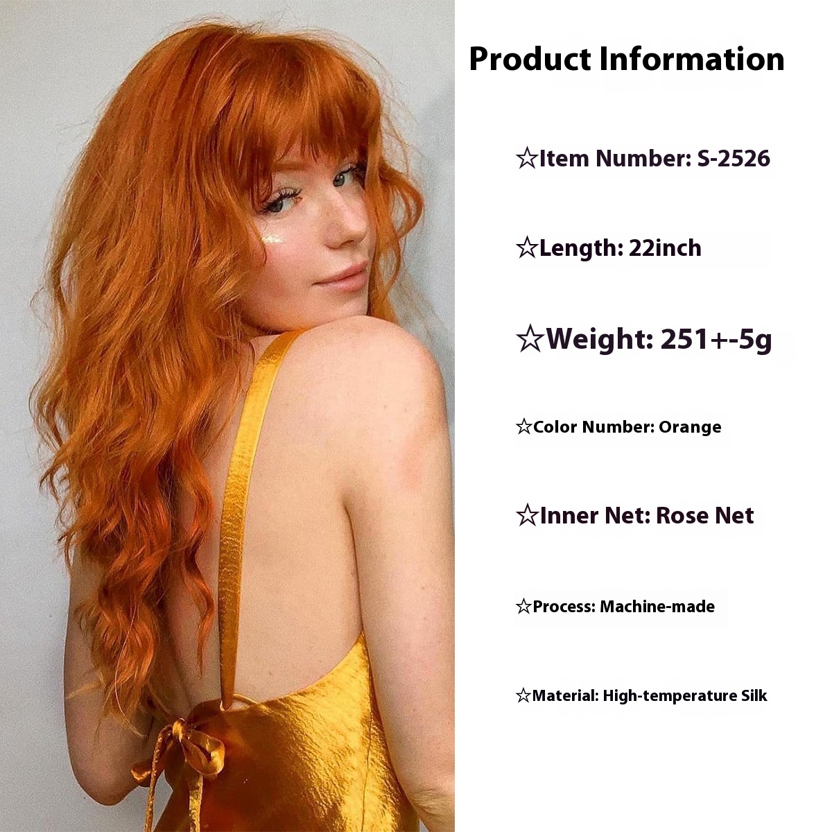 Women's Big Fashion Wavy Bangs Synthetic Wigs 5