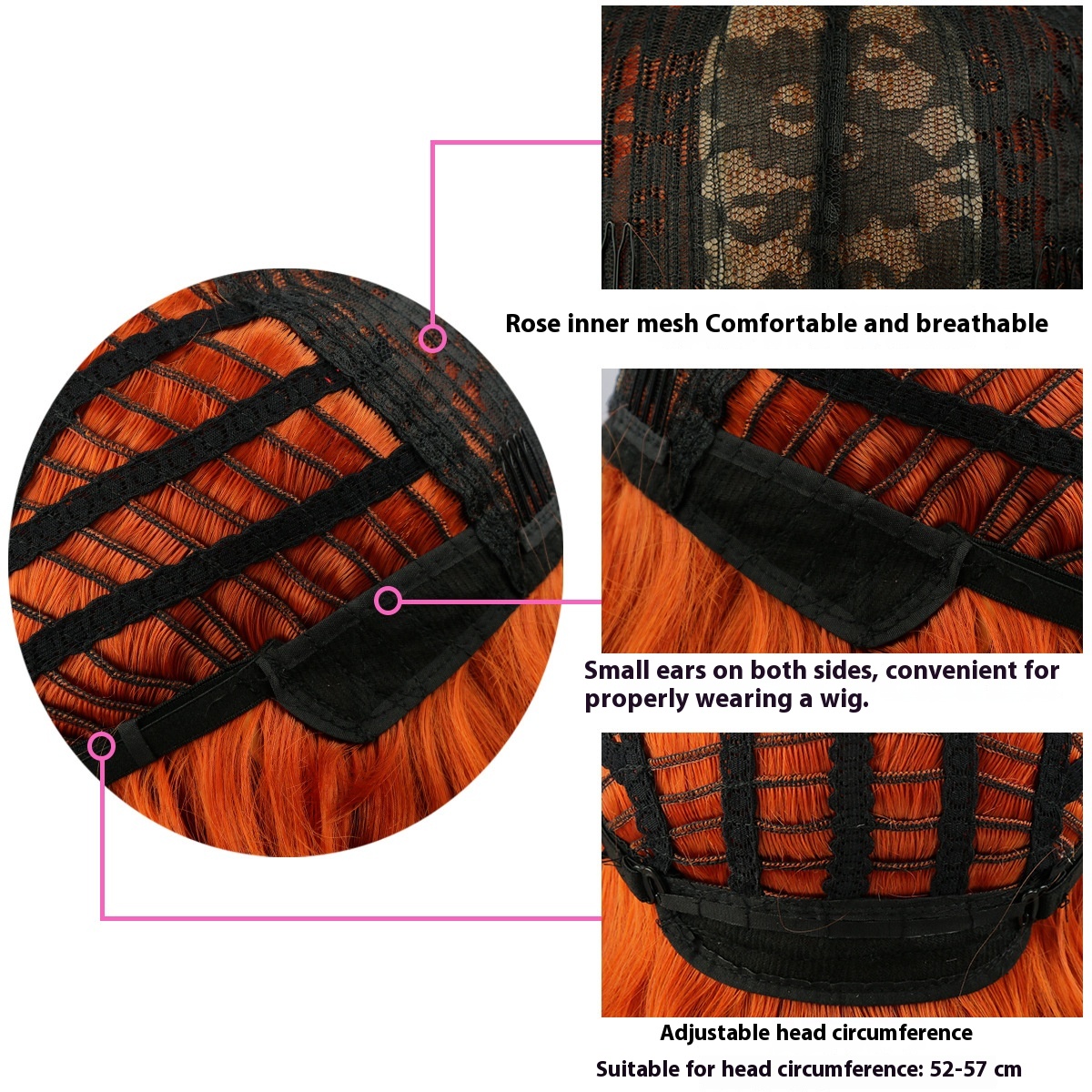 Women's Big Fashion Wavy Bangs Synthetic Wigs 3