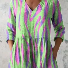 Printing European And American Summer City Casual V-neck - Picture Style-4Xl - View 1
