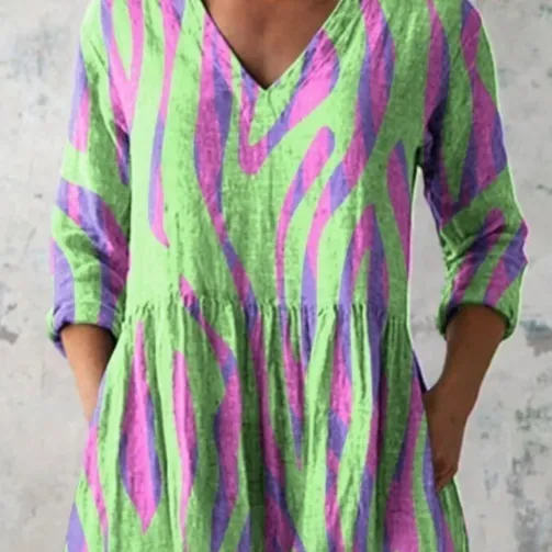 Printing European And American Summer City Casual V neck Picture Style 4Xl - Shop at LoveMi