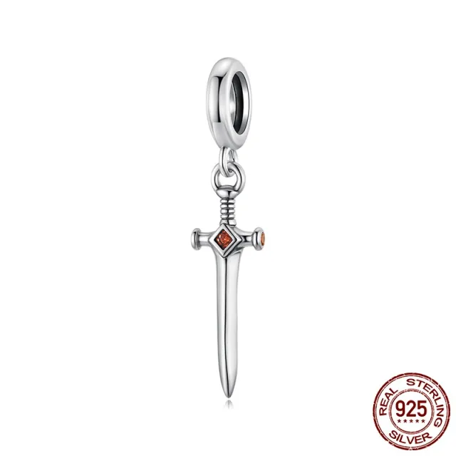 Sword Diy Pendant Parts S925 Sterling Silver Beads Scc3124 - Shop at LoveMi