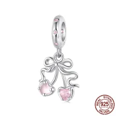 S925 Sterling Silver Cherry Pendant Ornaments Accessories Diy Beads - Bsc1153 - View 1
