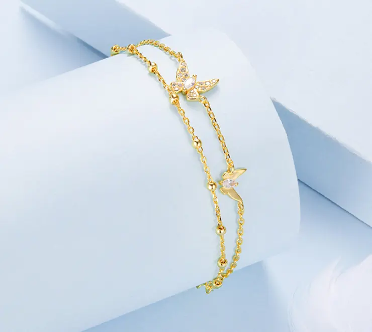 Special-interest Design Butterfly Double-layer Bracelet For Women