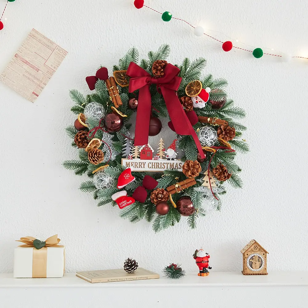 Christmas Wreath High-end Decorations Bow Pine Cone Christmas Ball