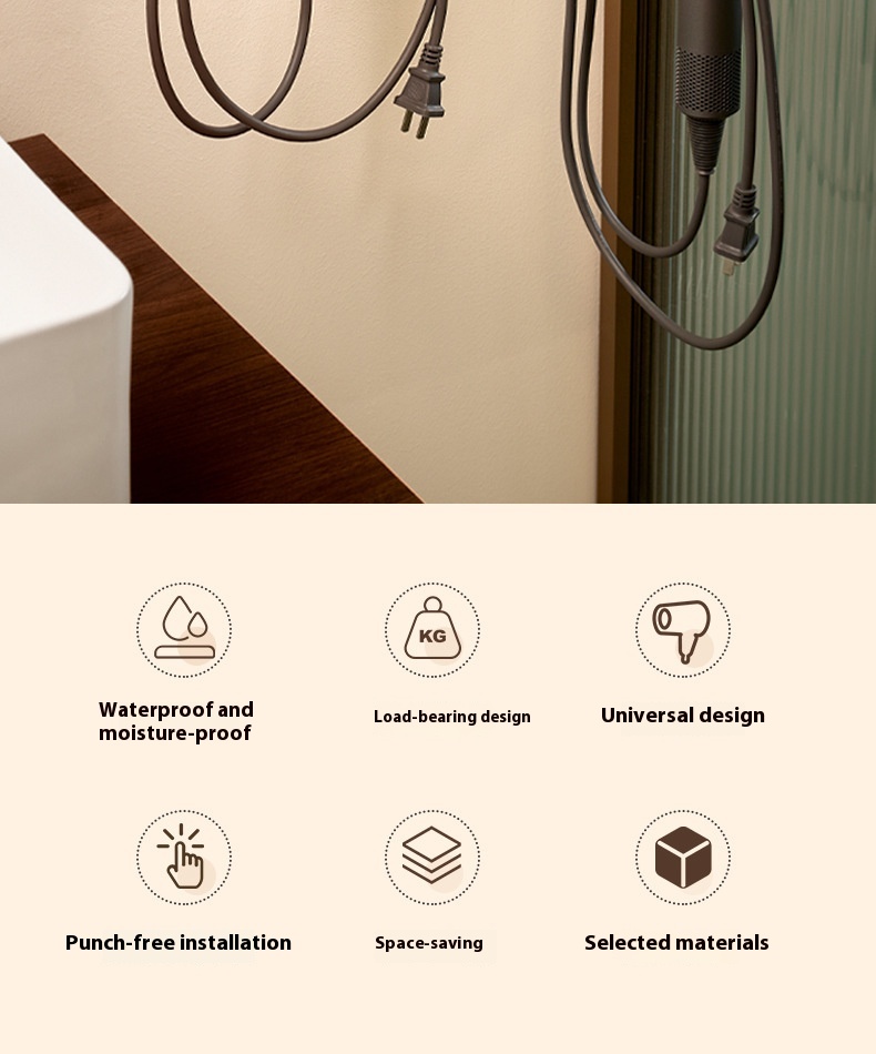 Suction Cup Punch-free Bathroom Hair Dryer Wall-mounted Shelves Fc1015d3 A95e 469b Afe8 9720fc4df7dd Trans