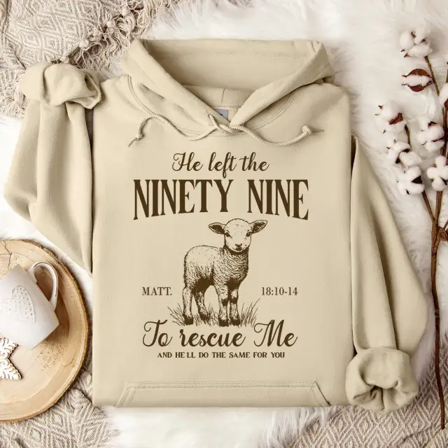 He Left The 99 To Rescue Me Matt Sweatshirt Sand M - Shop at LoveMi