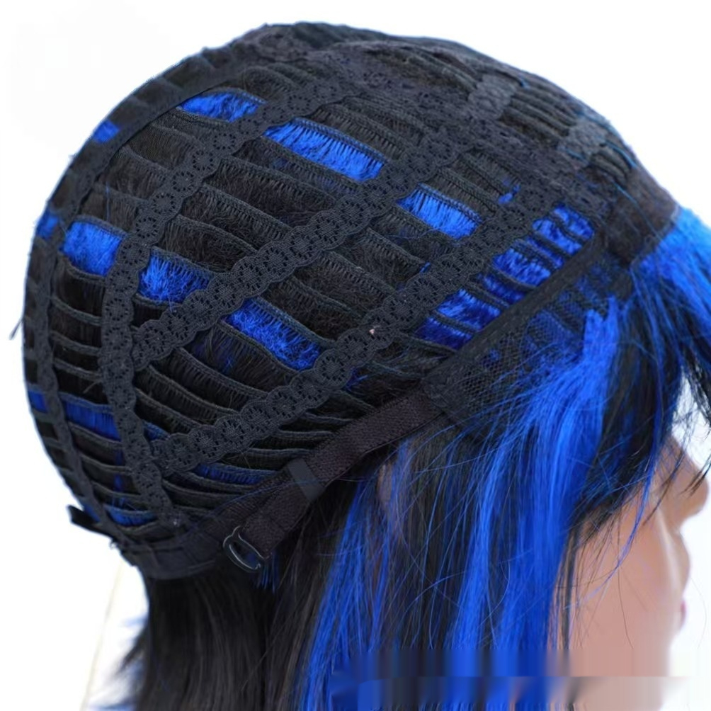 European And American Short Bangs Synthetic Wigs Mixed Color 4