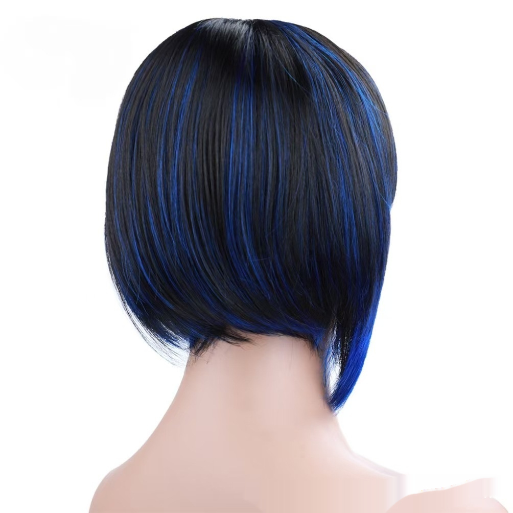 European And American Short Bangs Synthetic Wigs Mixed Color 3