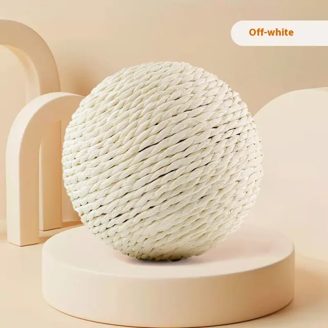 Sisal Ball Oversized Cat Toy Self Hi Relieving Stuffy White - Shop at LoveMi