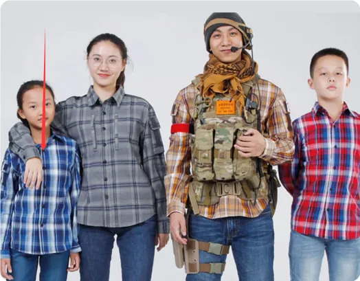 Breathable And Wear-resistant Checkered Shirts For Military - Blue