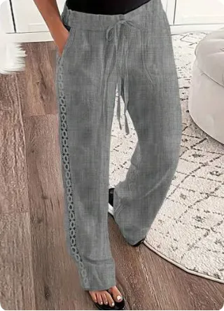 Casual Jeans Like Side Lace Trousers Graphite - Shop at LoveMi