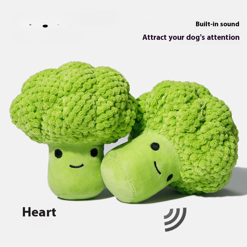 Dog Molar Teeth Cleaning Brocoli Plush Doll Sound Toy