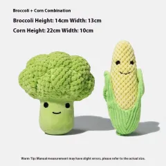 Dog Molar Teeth Cleaning Brocoli Plush Doll Sound Toy - Brocoli 1Pc Plush Corn 1Pc - View 1