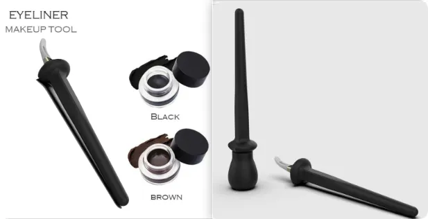 Silicone Eyeliner Painting Tool Outline Waterproof Not Smudge Creamy Eyeliner Eyeliner Brush Set - Shop at LoveMi