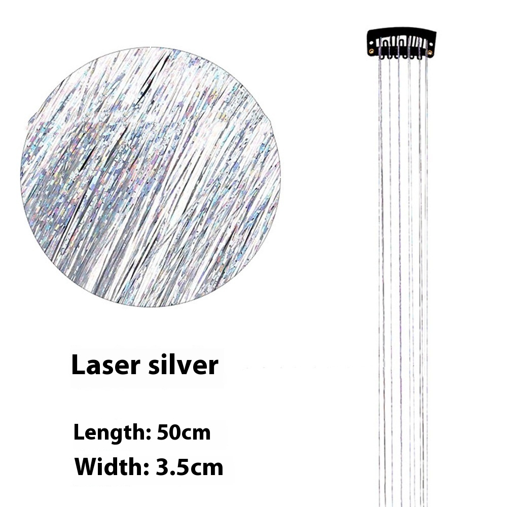 European And American Gold And Silver Wire Clip Wig Female Laser Wire 4