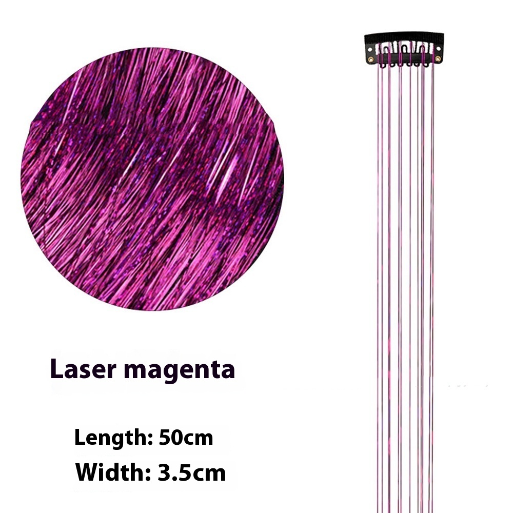 European And American Gold And Silver Wire Clip Wig Female Laser Wire 12