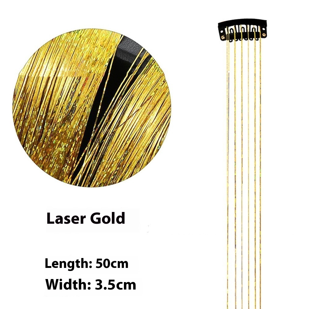 European And American Gold And Silver Wire Clip Wig Female Laser Wire 6