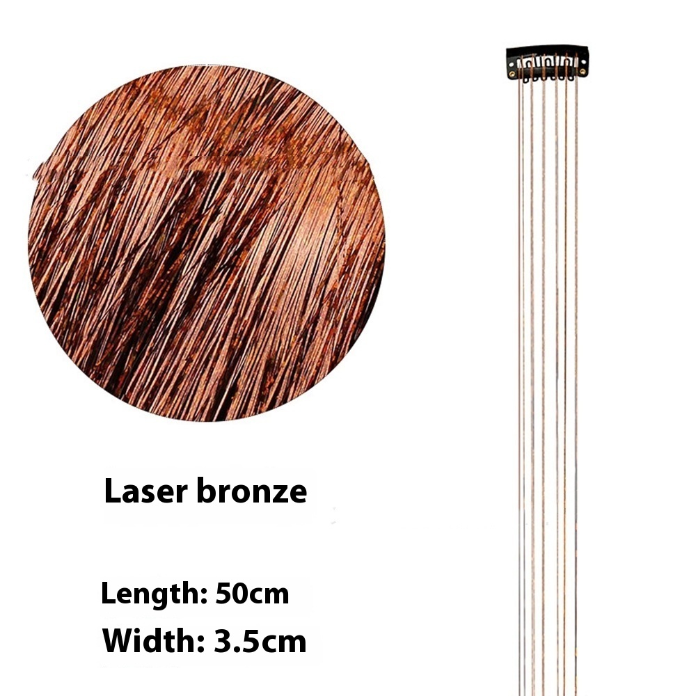 European And American Gold And Silver Wire Clip Wig Female Laser Wire 8