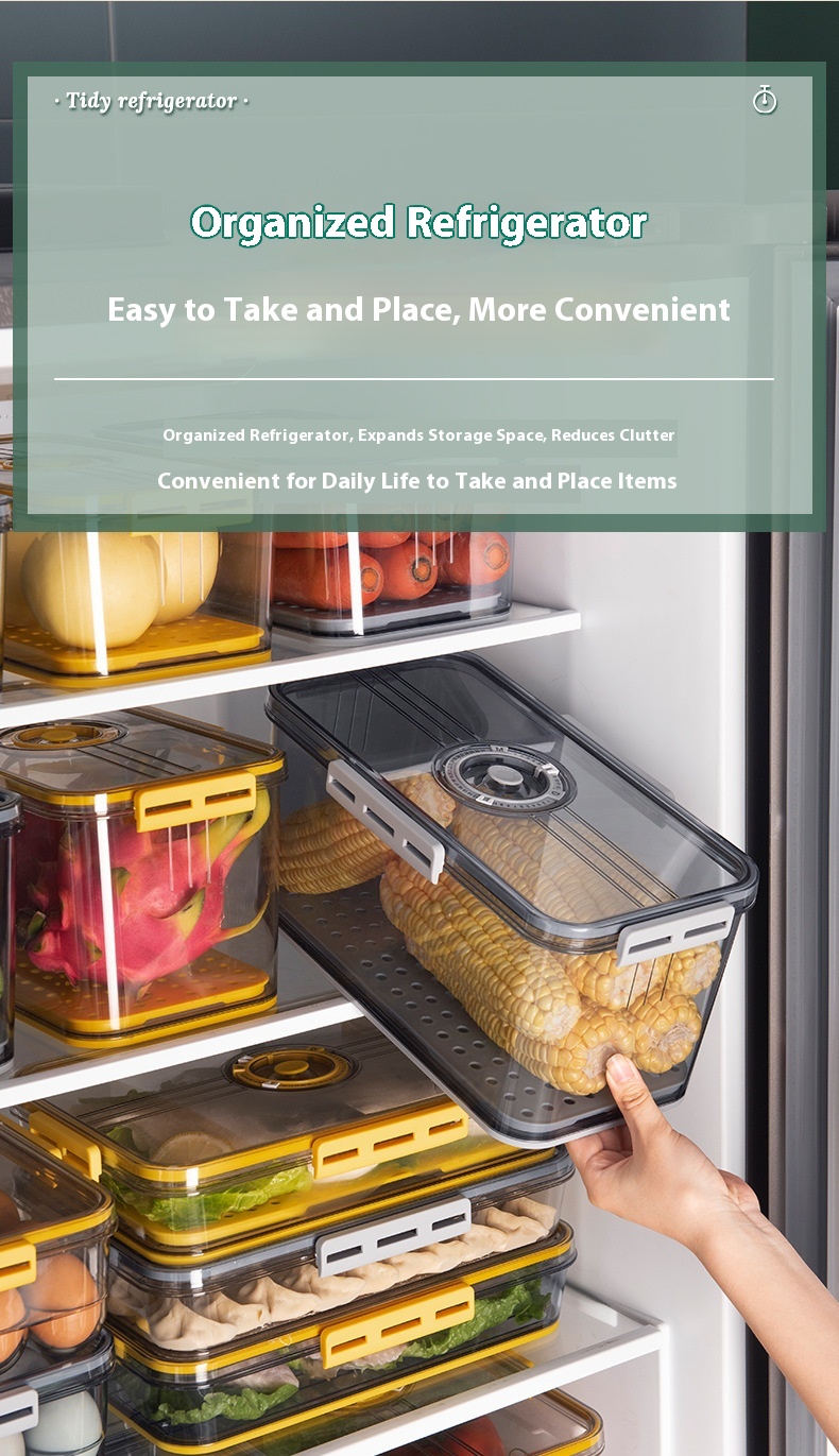 Refrigerator Storage Box Plastic Kitchen Finishing Crisper