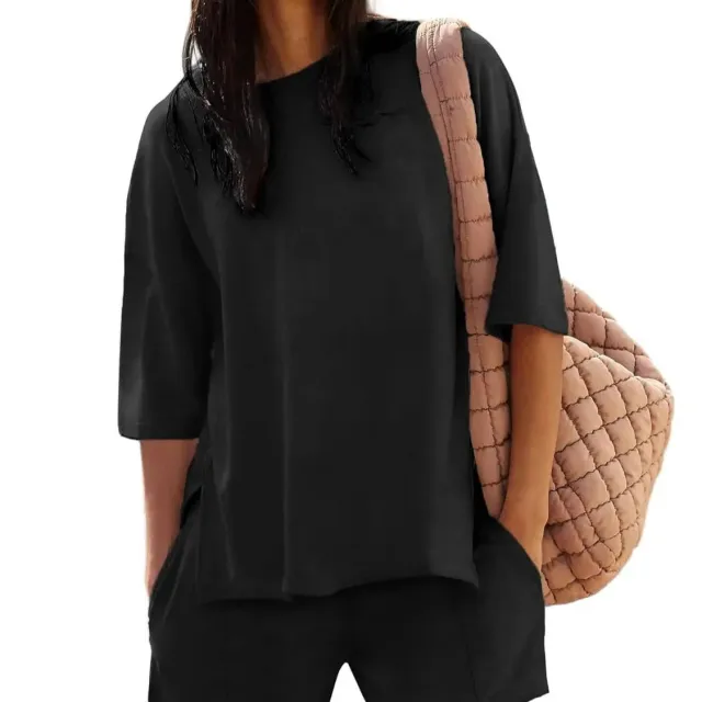 Summer New Women's Blouse Shorts Suit Black - Shop at LoveMi