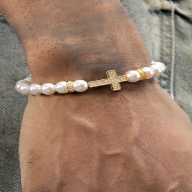Women's Versatile Round Beaded Cross Bracelet