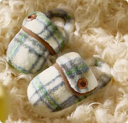 Indoor Home Silent Thick Warm Fur Shoes For Children