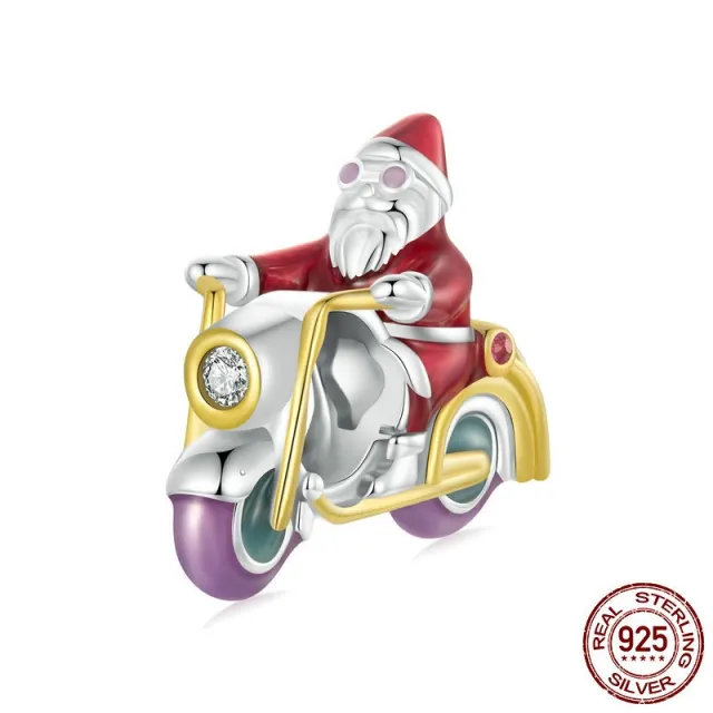 Luminous Santa Claus Diy Bracelet String Beads S925 Sterling Silver Beads Scc2645 - Shop at LoveMi