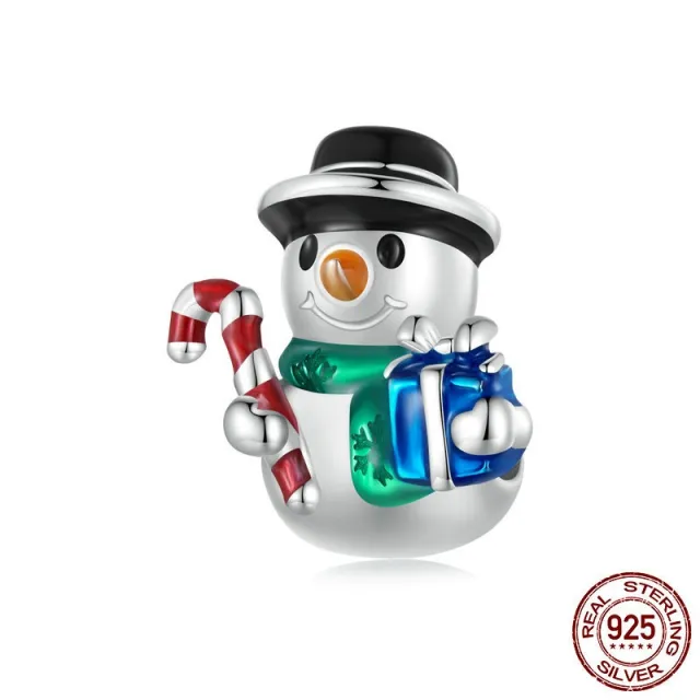 Christmas Snowman S925 Sterling Silver Diy Bracelet String Beads Bsc939 - Shop at LoveMi