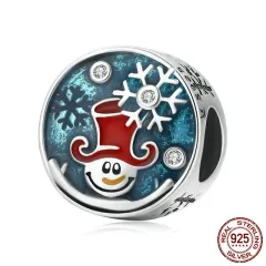 Christmas Diy Clown Snowman 925 Silver Bead - Scc2038 - View 1