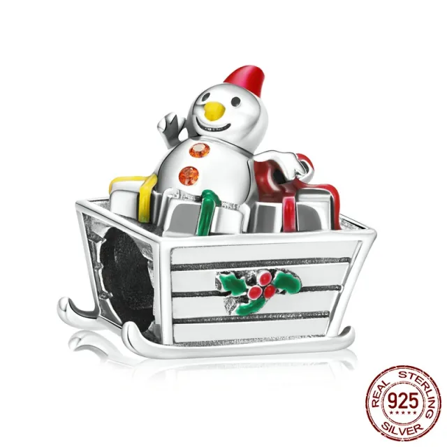 Christmas Snowman Car S925 Sterling Silver Beads Bsc541 - Shop at LoveMi