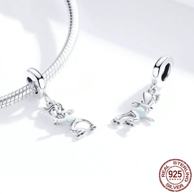 Ski Boy Girl S925 Sterling Silver Pendant