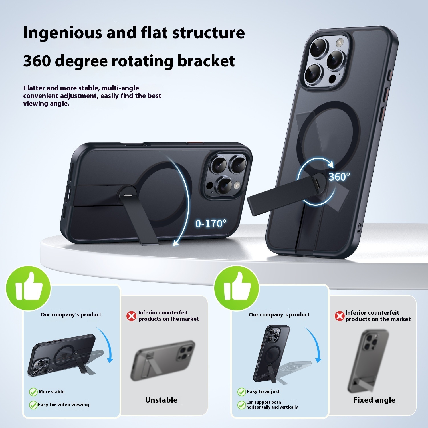 Magnetic Wireless Charger 16Promax Hidden Bracket Phone Case - Image 3