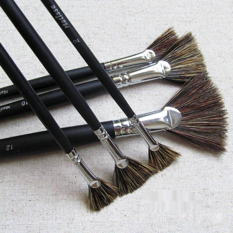 Mattis Birch Pig Bristle Bristle Fan-shaped Painting Brush 6-piece Set