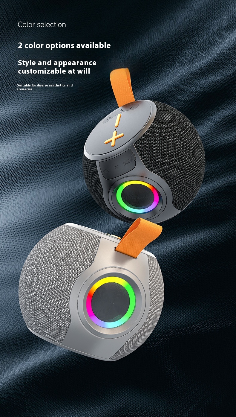 Bluetooth Speaker Portable RGB Lamp Portable Card Waterproof TWS Small Speaker