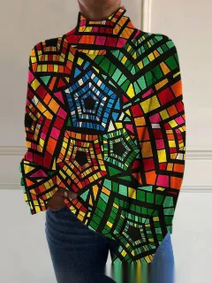 New High Neck Long Sleeve Sweaters Women's Clothing - 4 Models E077-Xxl - View 1