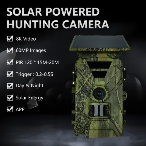 WIFI Solar Outdoor Camera 8K MP4 Type C Charging