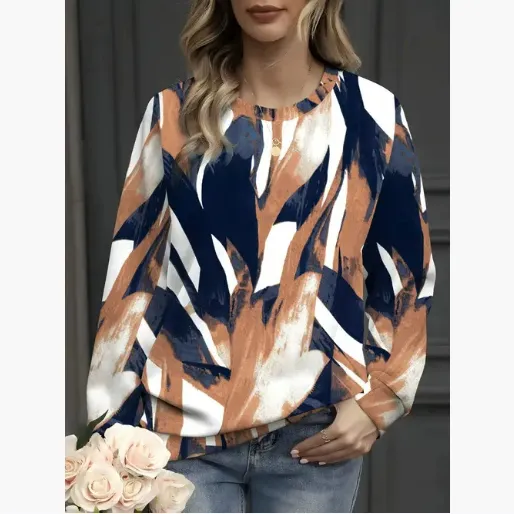 Casual Versatile Contrasting Striped Long Sleeved Shirt - Wa16Zq250323Y019-M