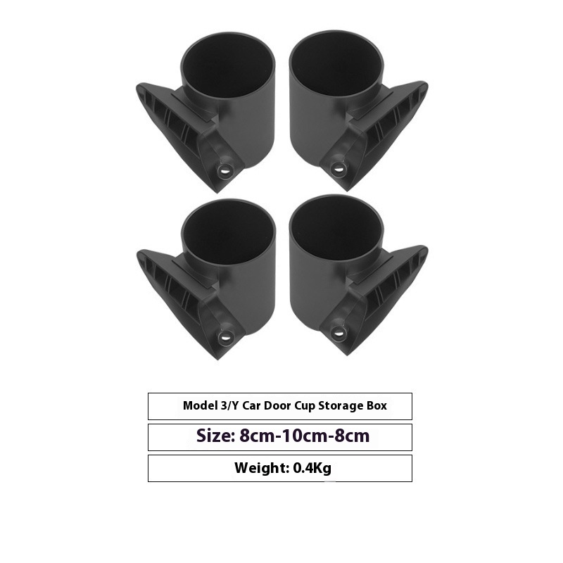 ModelY3 Tesla Car Door Water Cup Holder Storage Box Stopper Cup Saucer Pad Accessories