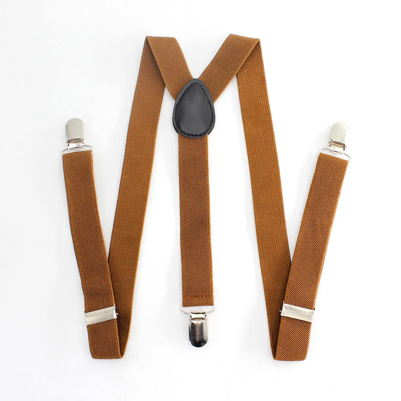 Men's And Women's Woven Elastic Tape Adjustable Straps - Brown