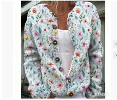 3D Digital Printing Cardigan Knitted Coat Women's Clothing - Kiy12-M - View 1