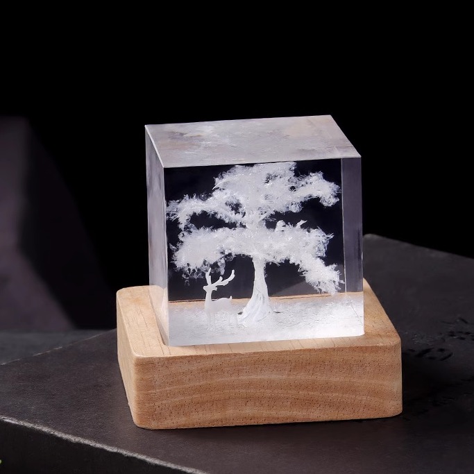 Christmas Healing Birthday Gift Micro Landscape Elk – White Elk